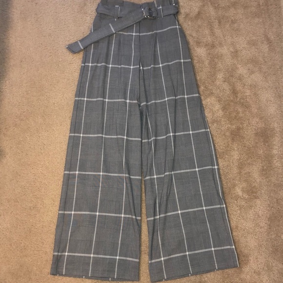 checkered flare pants